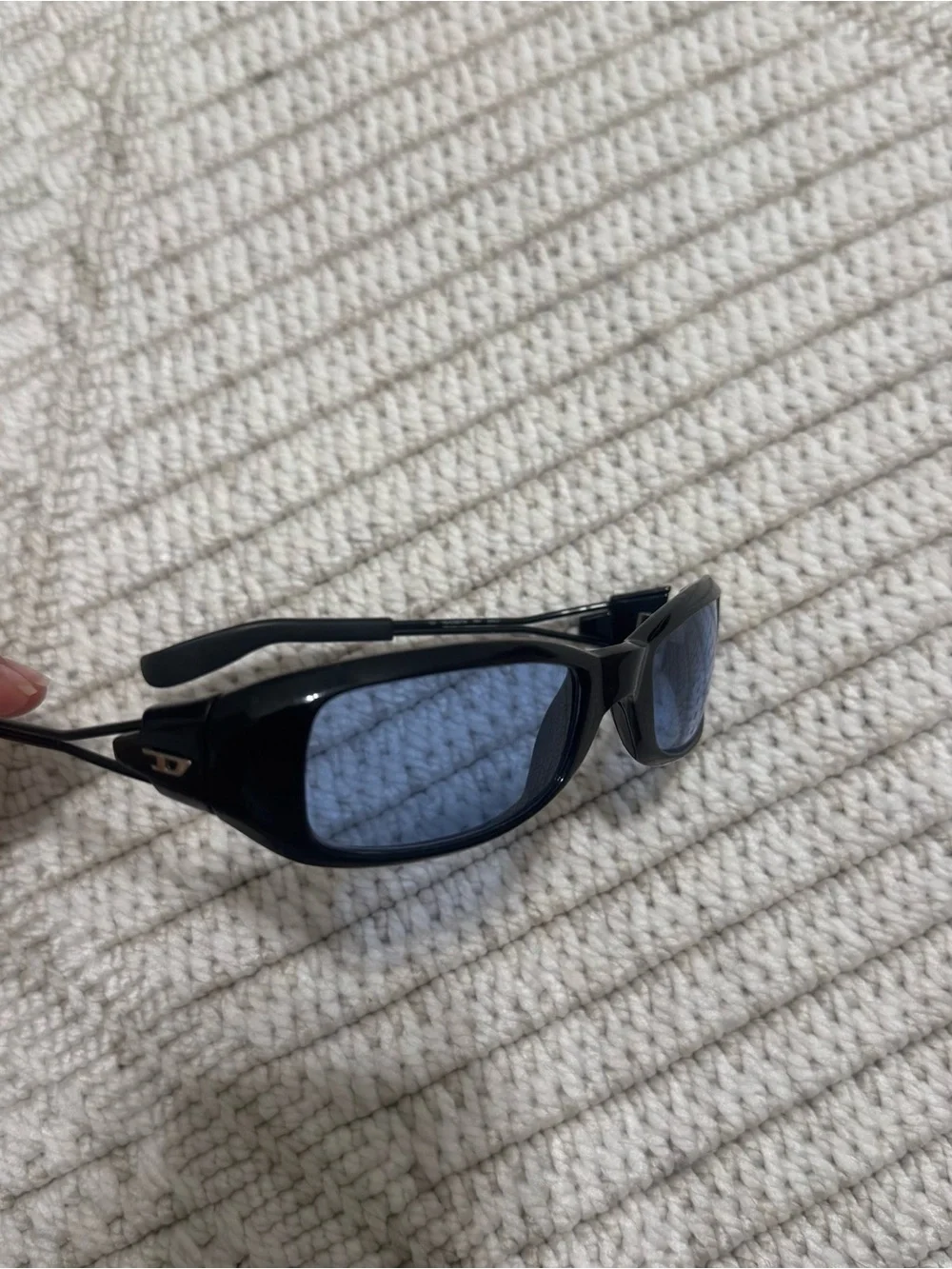 Diesel Black Frame Blue Lens Men's Sunglasses